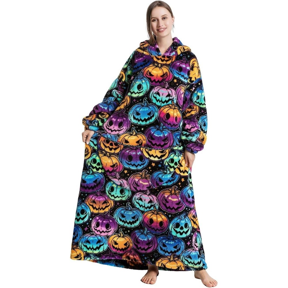 MSRP $36 Capecage Pumpkin Long Wearable Blanket Hoodie with Big Pocket